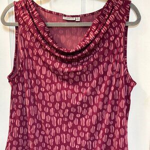 Croft and Barrow Women's Sleeveless Scoop Neck Maroon/Pink Blouse-Size XL